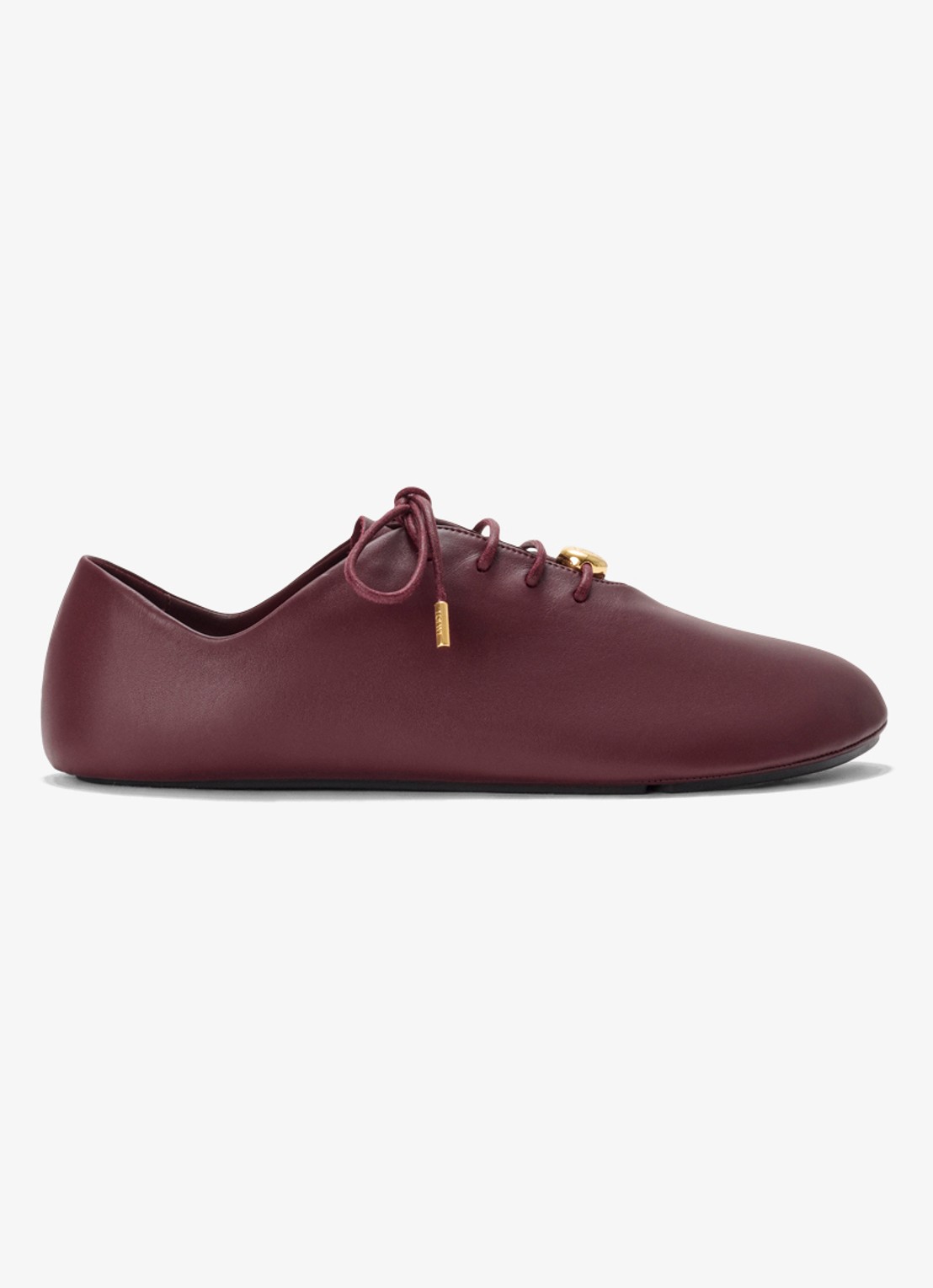 LOEWE Pebble Soft Lace-Up sneaker van kalfsleer - voorkant 3 donkerrood