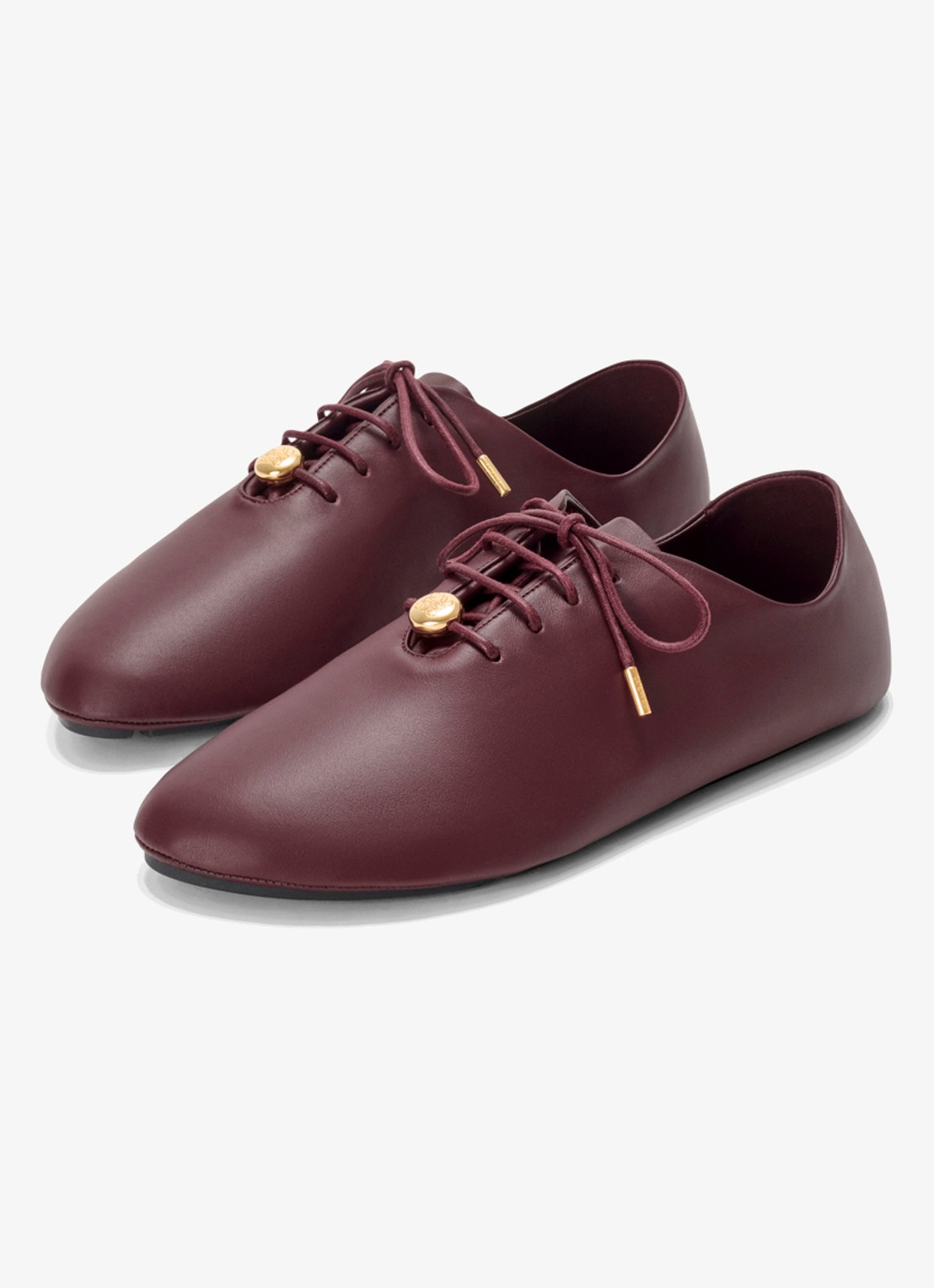 LOEWE Pebble Soft Lace-Up sneaker van kalfsleer - voorkant 4 donkerrood