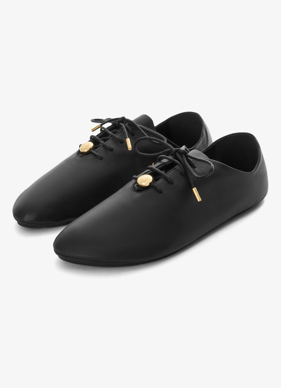 LOEWE Pebble Soft Lace-Up sneaker van kalfsleer - voorkant 4 zwart