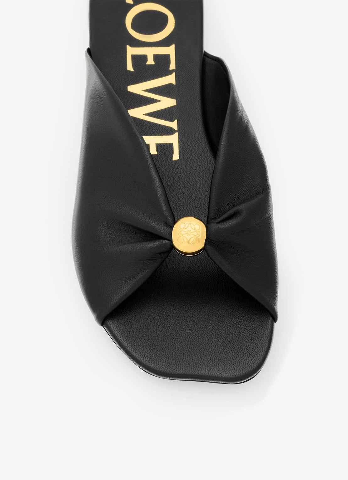 LOEWE Pebble Soft slipper van lamsleer - detail 3 zwart