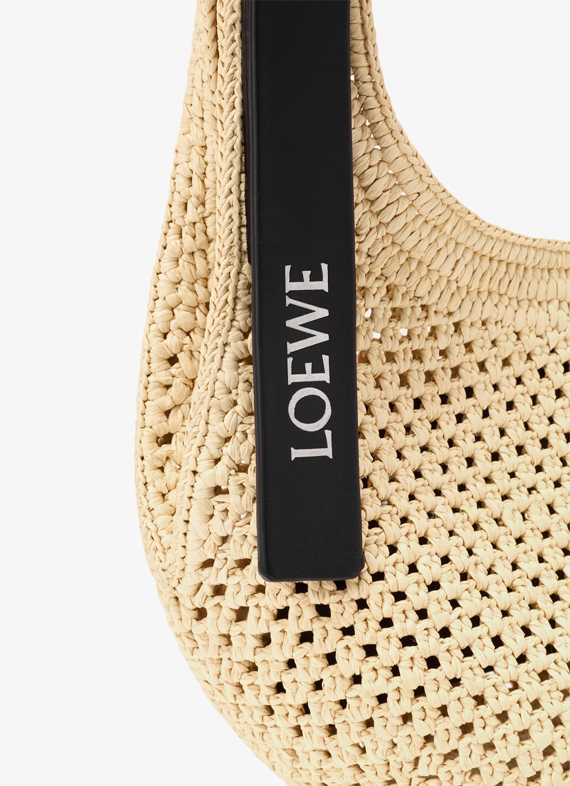 LOEWE Punch Hole Mini crossbodytas van raffia - detail 3 beige