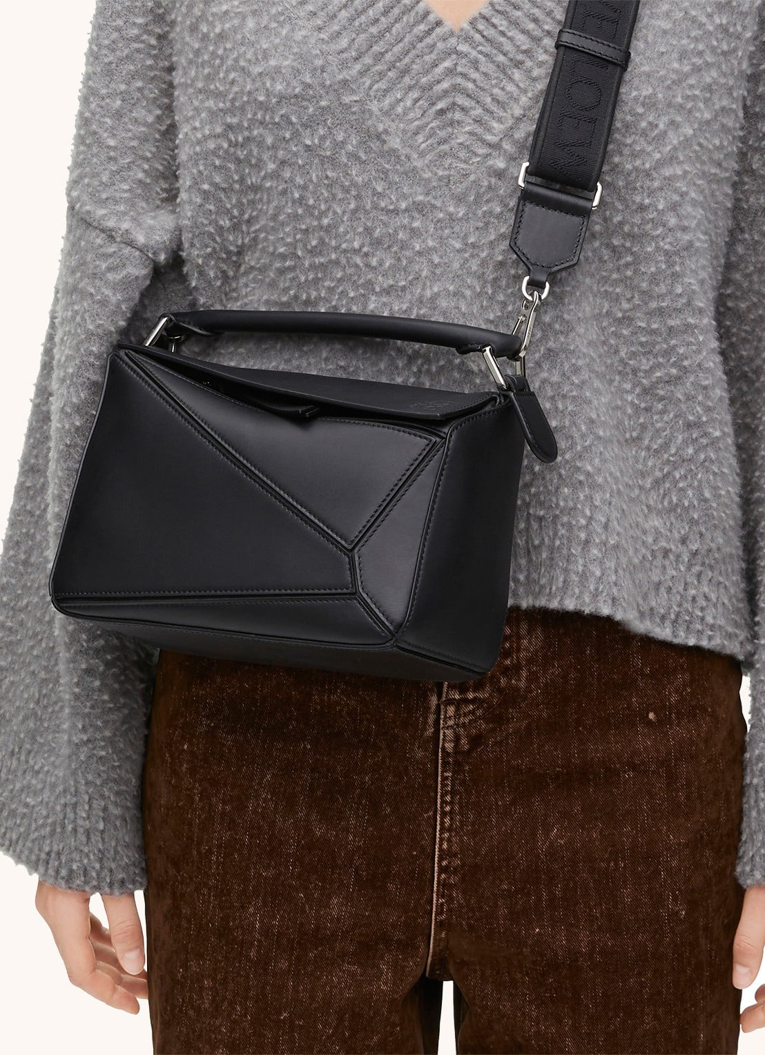 LOEWE Puzzle Edge handtas van kalfsleer - detail 5 zwart