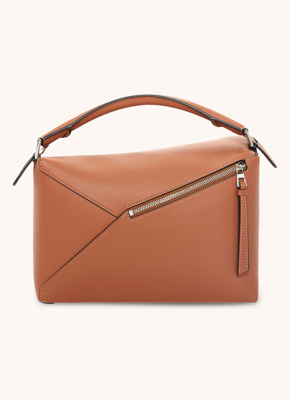 LOEWE Puzzle Edge handtas van kalfsleer - detail 3 cognac
