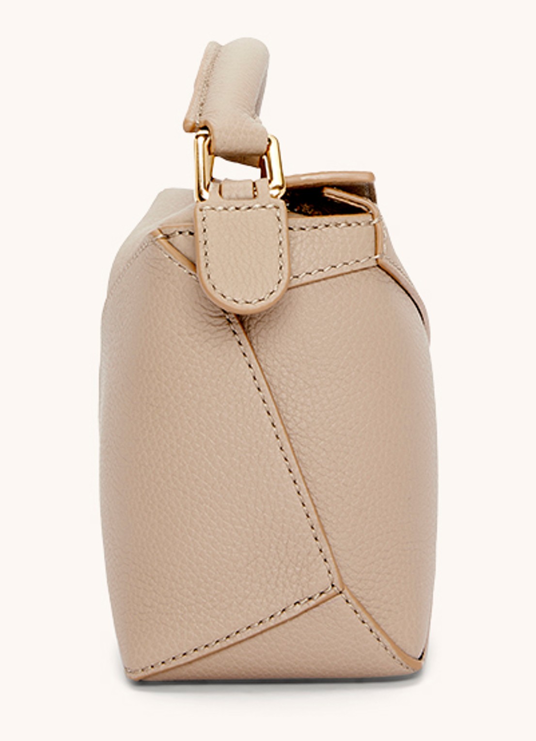 LOEWE Puzzle Edge Mini handtas van kalfsleer - detail 2 zand