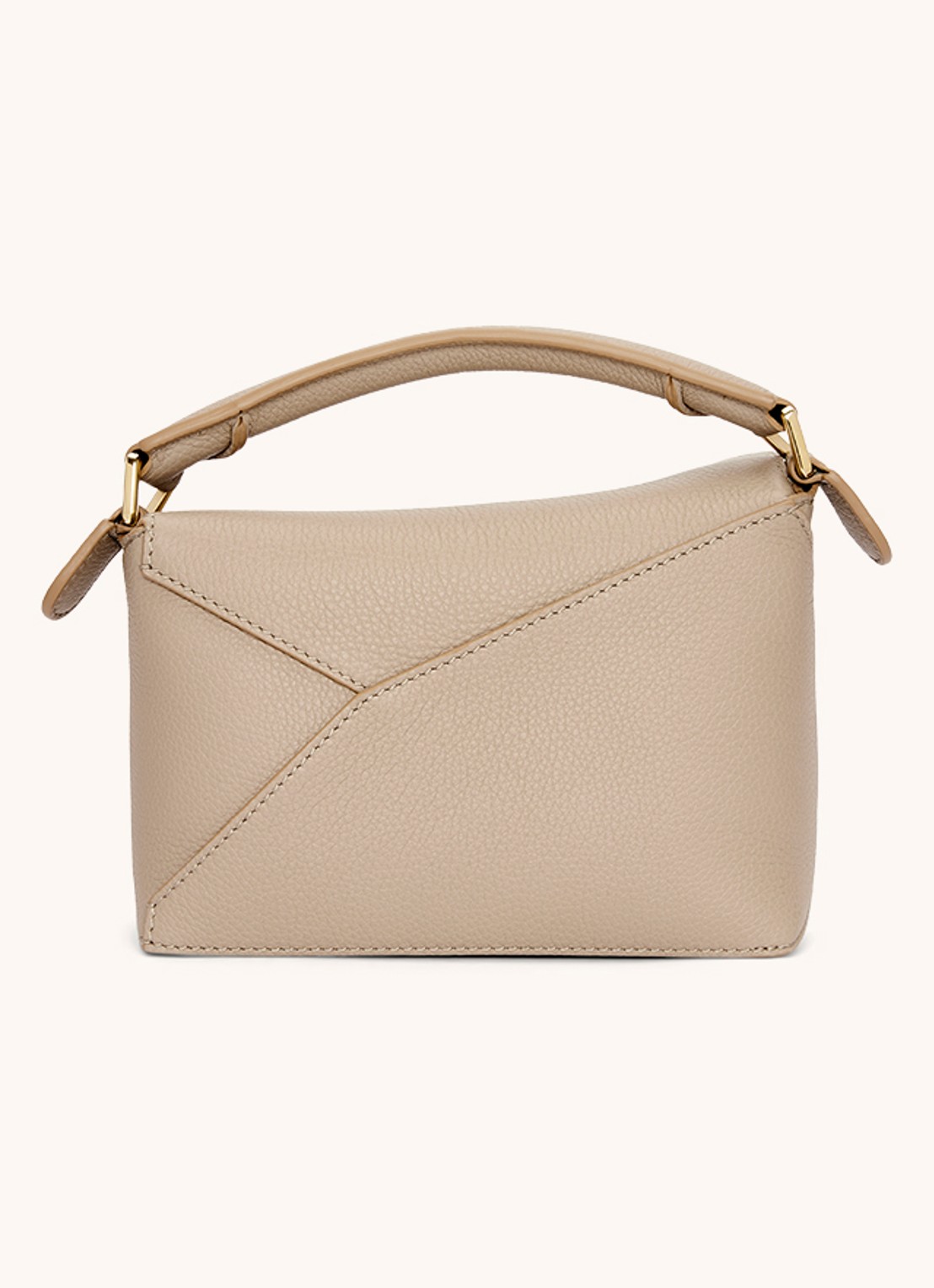 LOEWE Puzzle Edge Mini handtas van kalfsleer - detail 3 zand