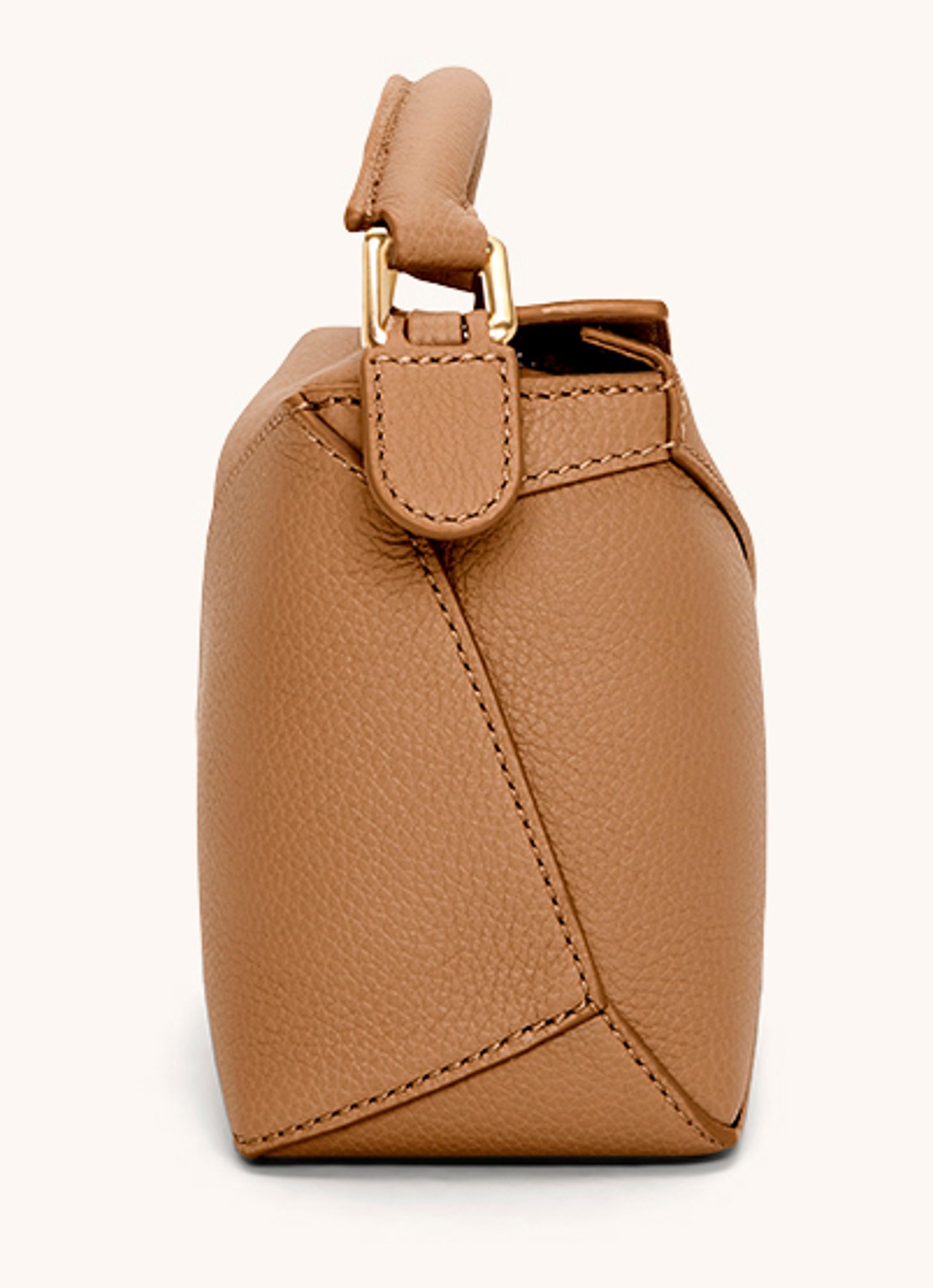 LOEWE Puzzle Edge Mini handtas van kalfsleer - detail 3 lichtbruin