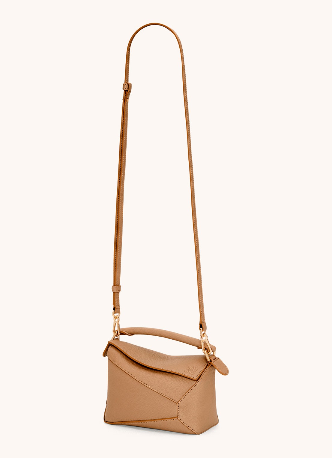 LOEWE Puzzle Edge Mini handtas van kalfsleer - detail 4 lichtbruin