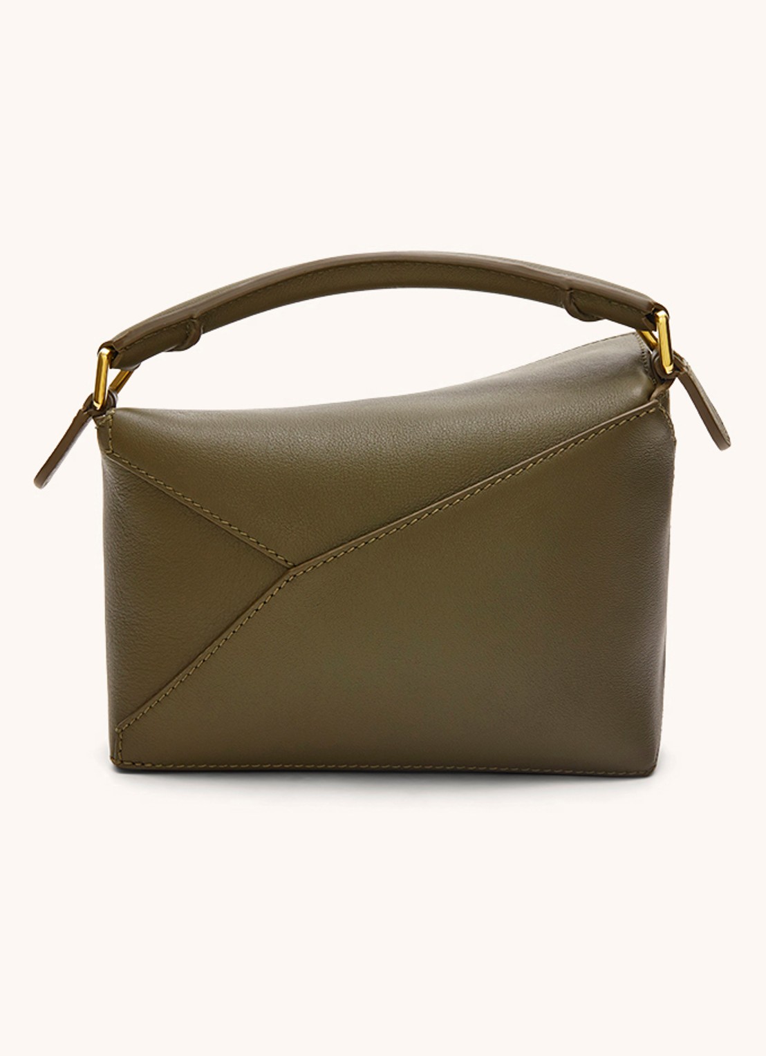 LOEWE Puzzle Edge Mini handtas van kalfsleer - detail 4 bronsgroen