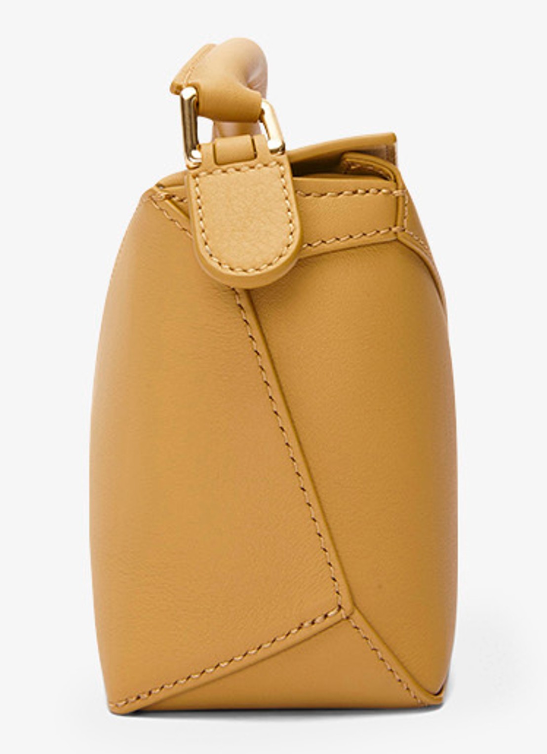 LOEWE Puzzle Edge Mini handtas van kalfsleer - detail 3 okergeel