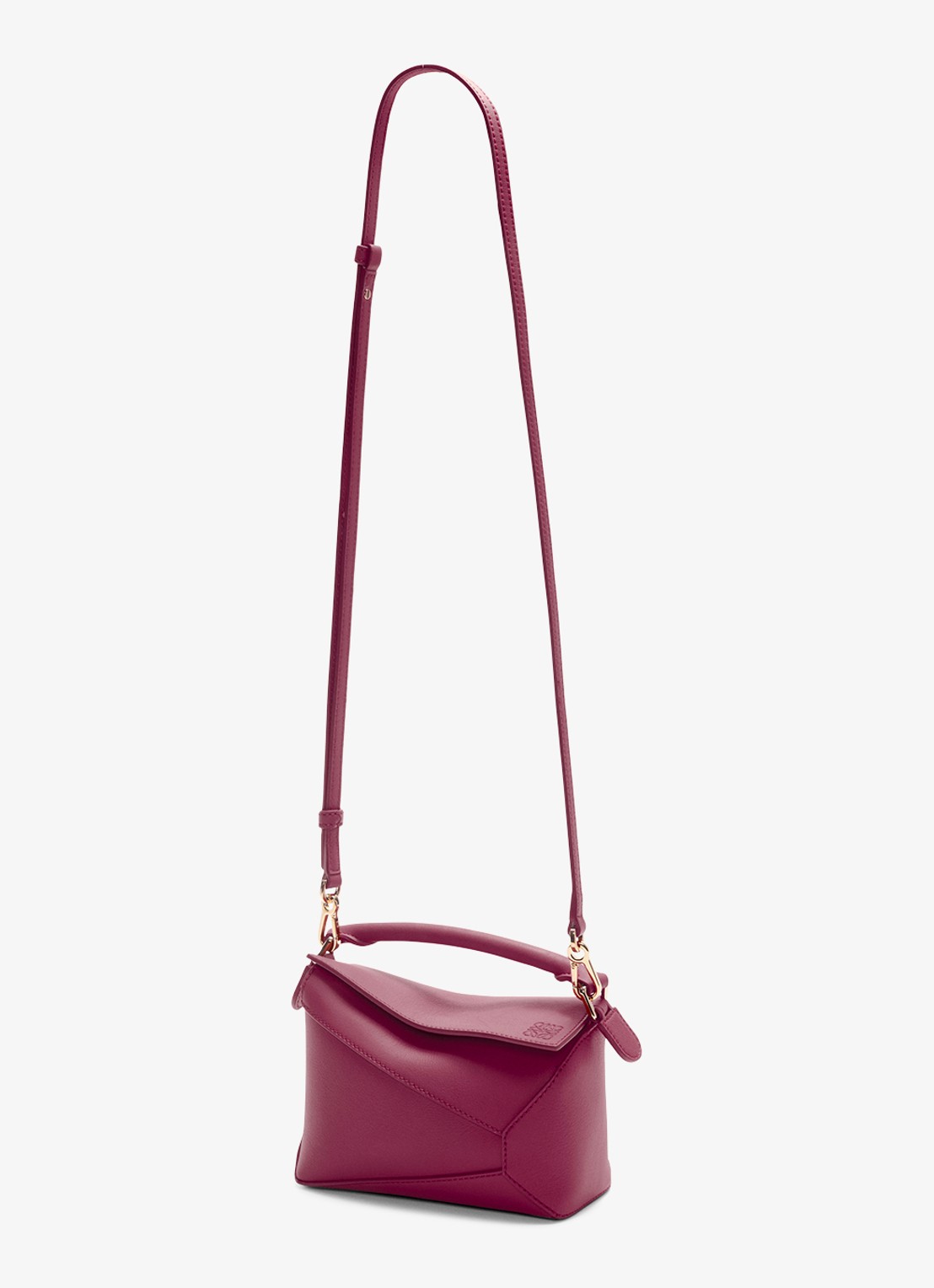LOEWE Puzzle Edge Mini handtas van kalfsleer - detail 2 aubergine