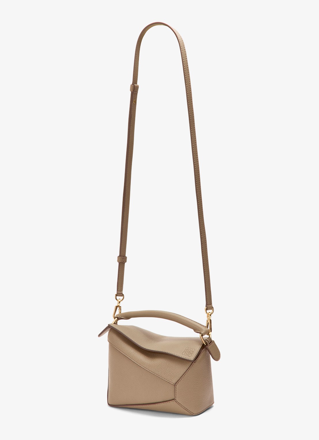 LOEWE Puzzle Edge Mini handtas van kalfsleer - detail 5 taupe