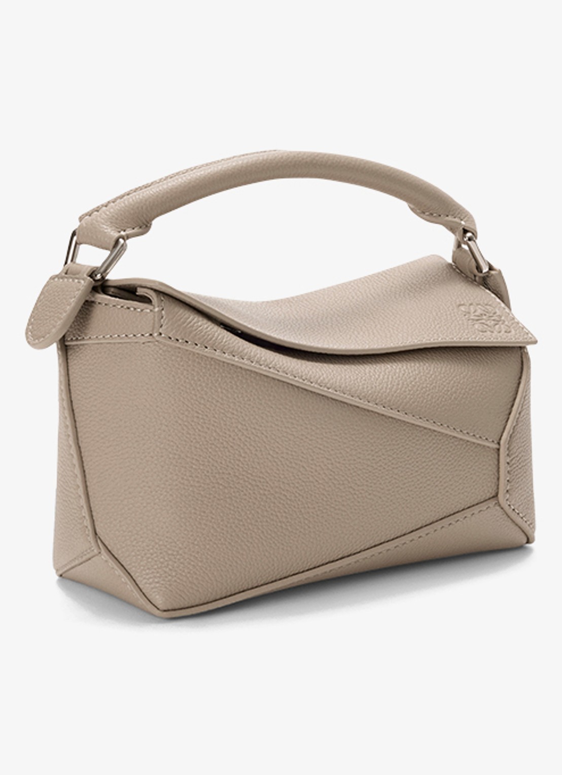 LOEWE Puzzle Edge Mini handtas van kalfsleer - voorkant 7 zand