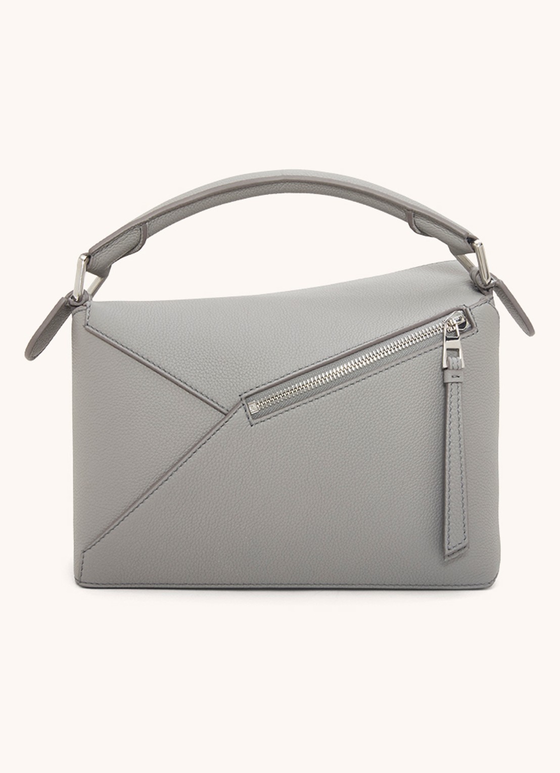 LOEWE Puzzle Edge Small handtas van kalfsleer - detail 2 lichtgrijs