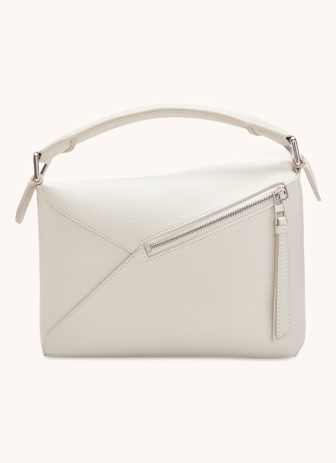 LOEWE Puzzle Edge Small handtas van kalfsleer - detail 4 wit