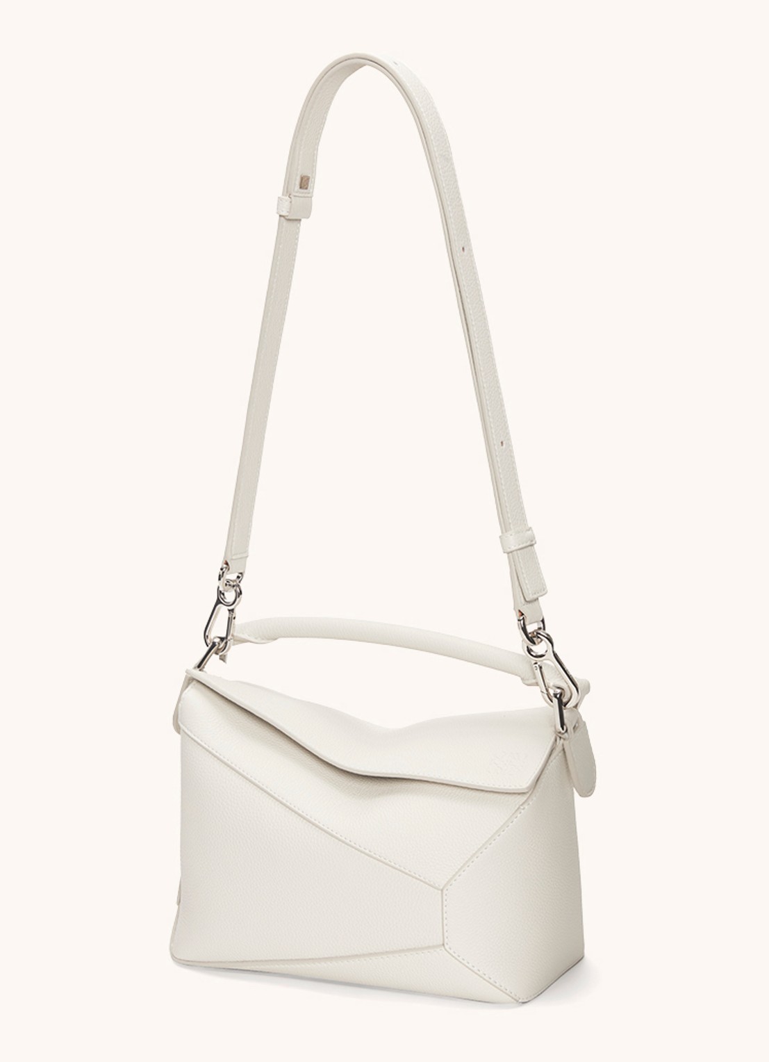 LOEWE Puzzle Edge Small handtas van kalfsleer - detail 5 wit