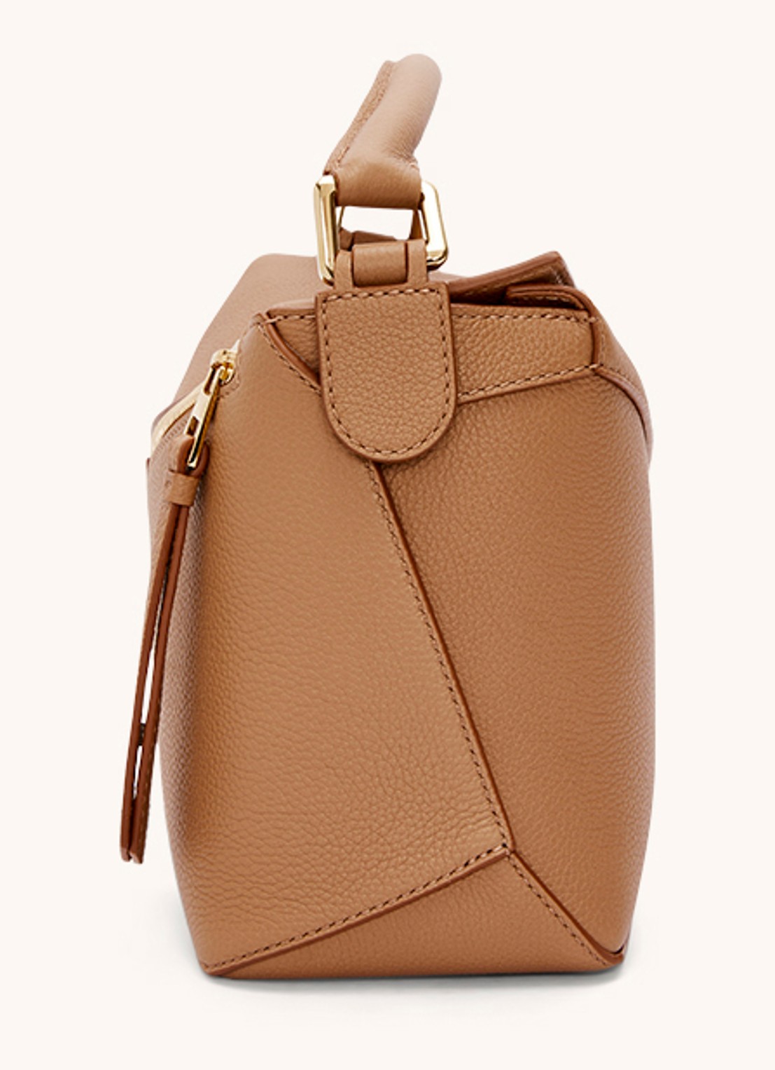 LOEWE Puzzle Edge Small handtas van kalfsleer - detail lichtbruin
