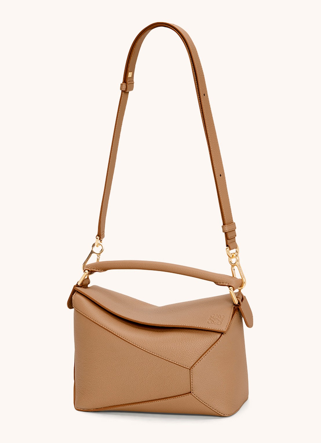 LOEWE Puzzle Edge Small handtas van kalfsleer - detail 2 lichtbruin