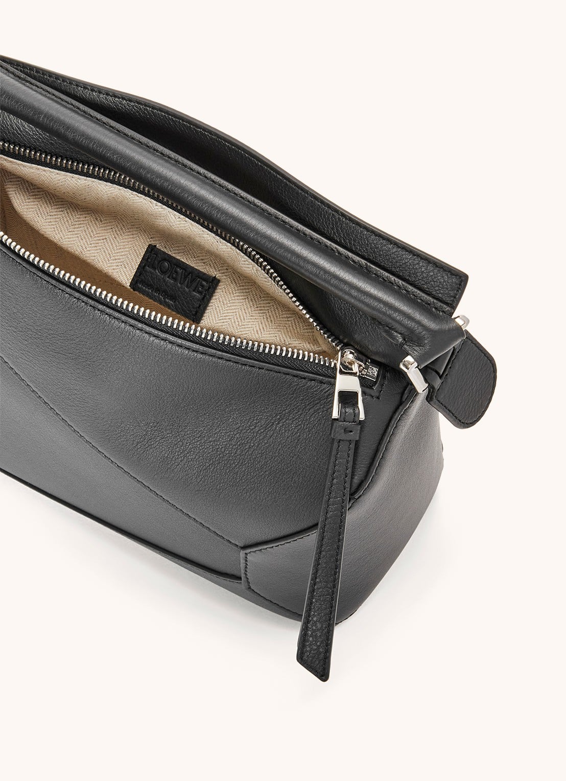 LOEWE Puzzle Edge Small handtas van kalfsleer - detail 6 zwart