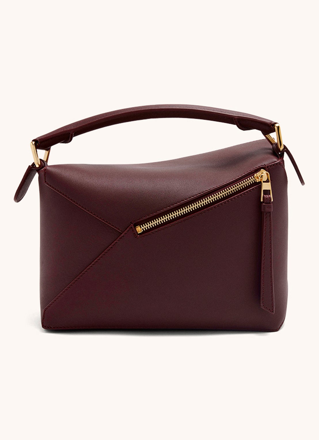 LOEWE Puzzle Edge Small handtas van kalfsleer - detail 2 bordeauxrood