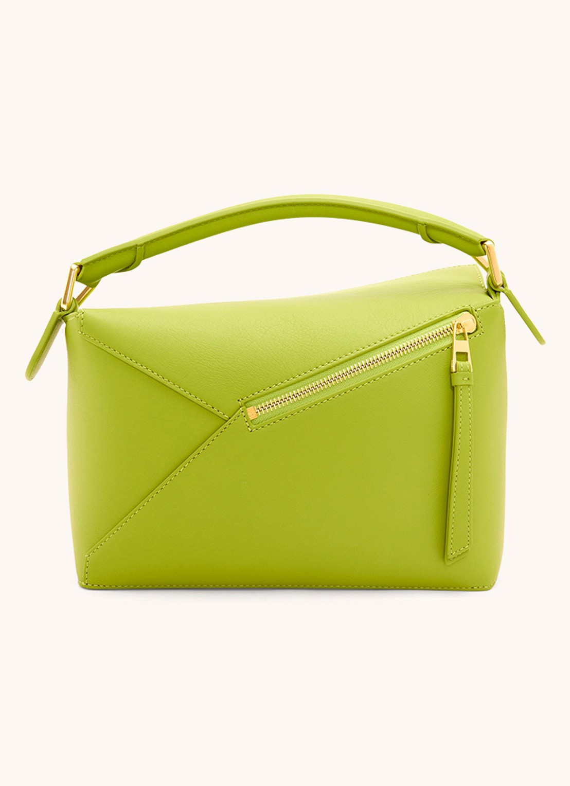 LOEWE Puzzle Edge Small handtas van kalfsleer - achterkant 6 lime
