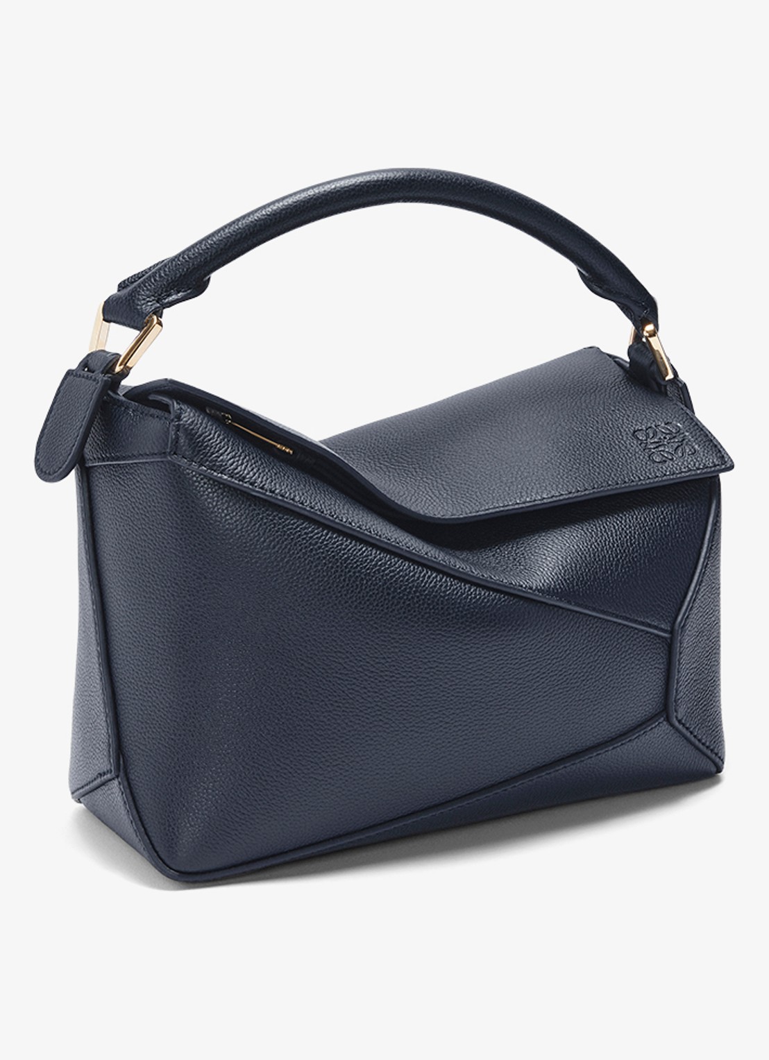 LOEWE Puzzle Edge Small handtas van kalfsleer - voorkant 2 donkerblauw