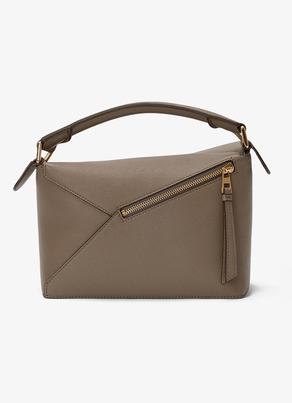LOEWE Puzzle Edge Small handtas van kalfsleer - achterkant 8 taupe