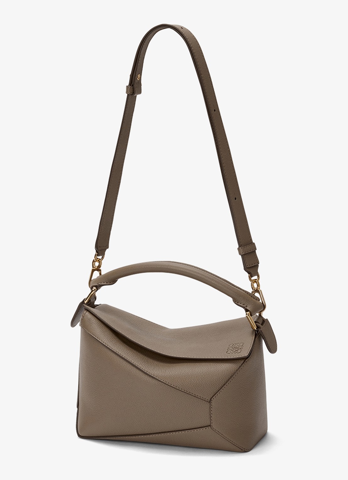 LOEWE Puzzle Edge Small handtas van kalfsleer - detail 4 taupe