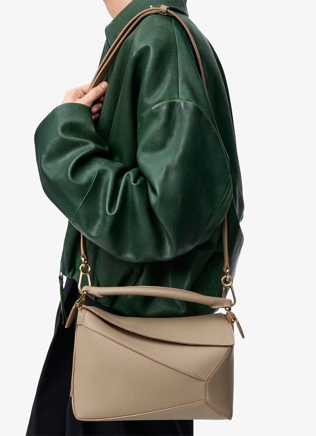 LOEWE Puzzle Edge Small handtas van kalfsleer - detail 7 taupe