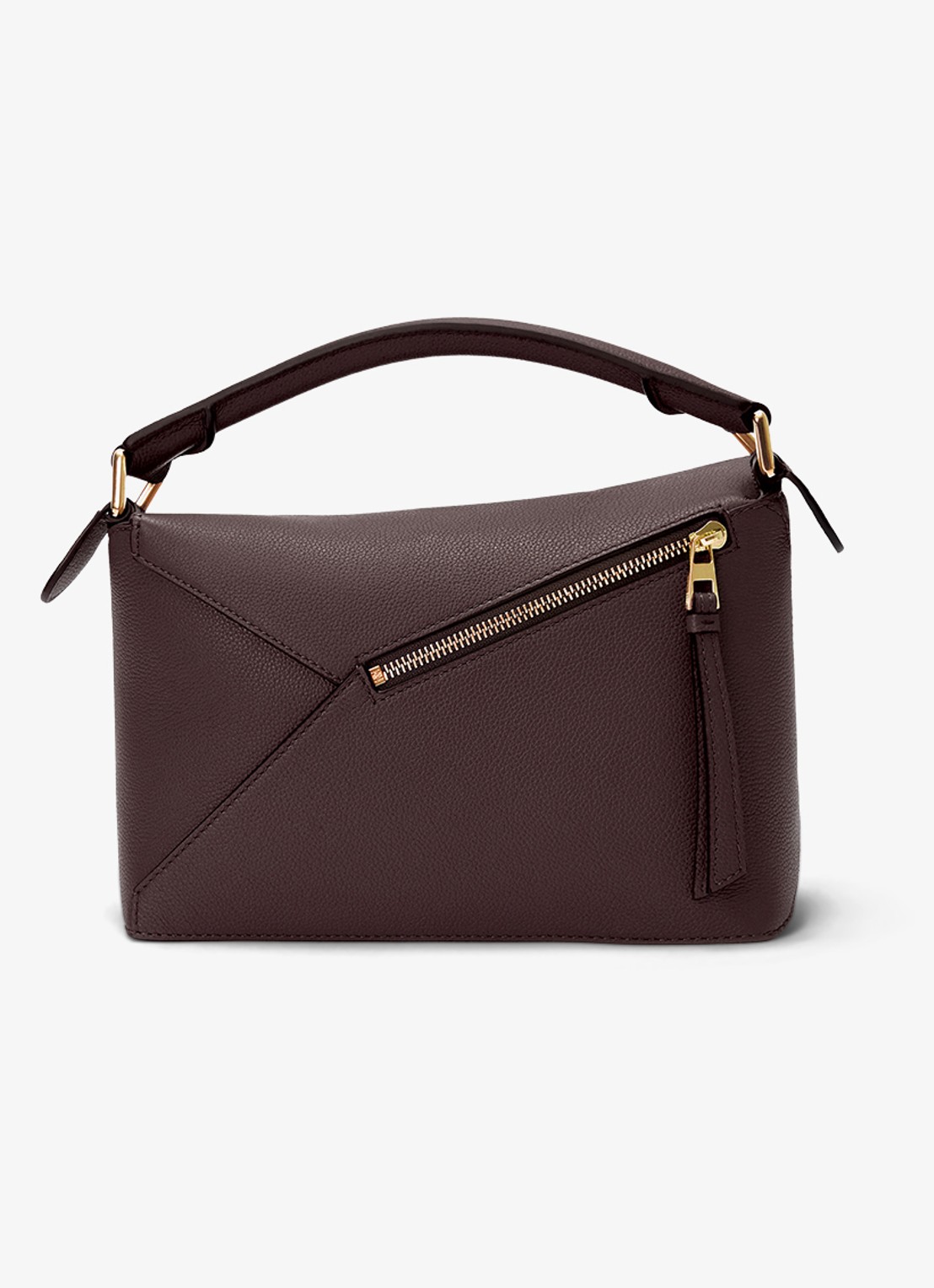 LOEWE Puzzle Edge Small handtas van kalfsleer - achterkant 8 donkerbruin