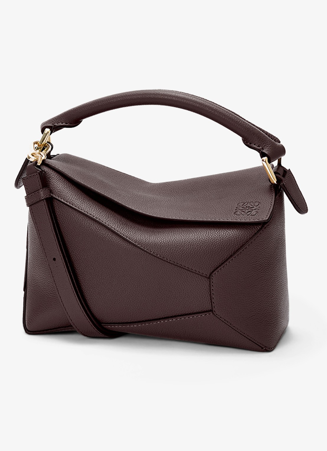 LOEWE Puzzle Edge Small handtas van kalfsleer - voorkant 6 donkerbruin