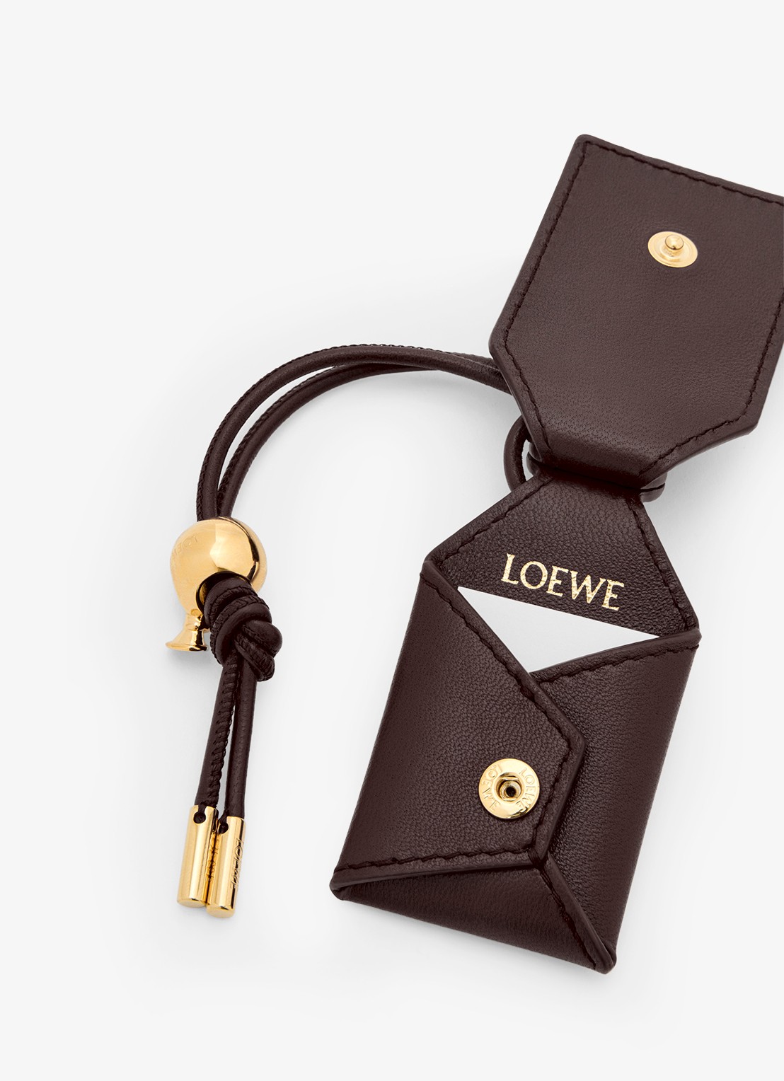 LOEWE Puzzle Featherlight Mini handtas van kalfsleer - detail 5 donkerbruin