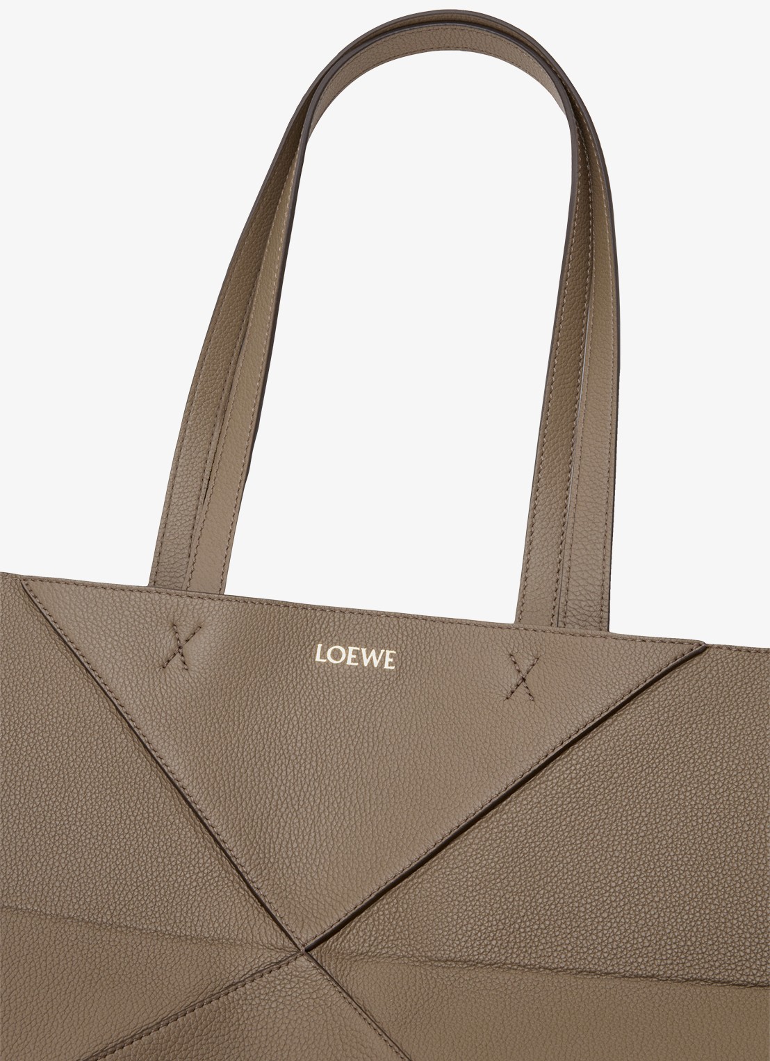 LOEWE Puzzle Fold Horizontal Medium shopper van kalfsleer - detail 5 taupe