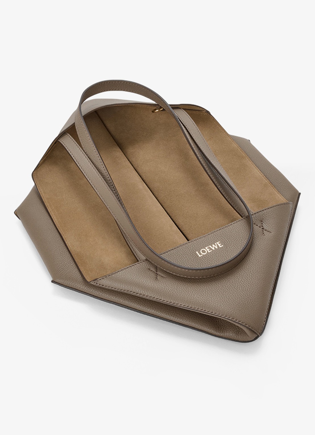 LOEWE Puzzle Fold Horizontal Medium shopper van kalfsleer - detail 6 taupe