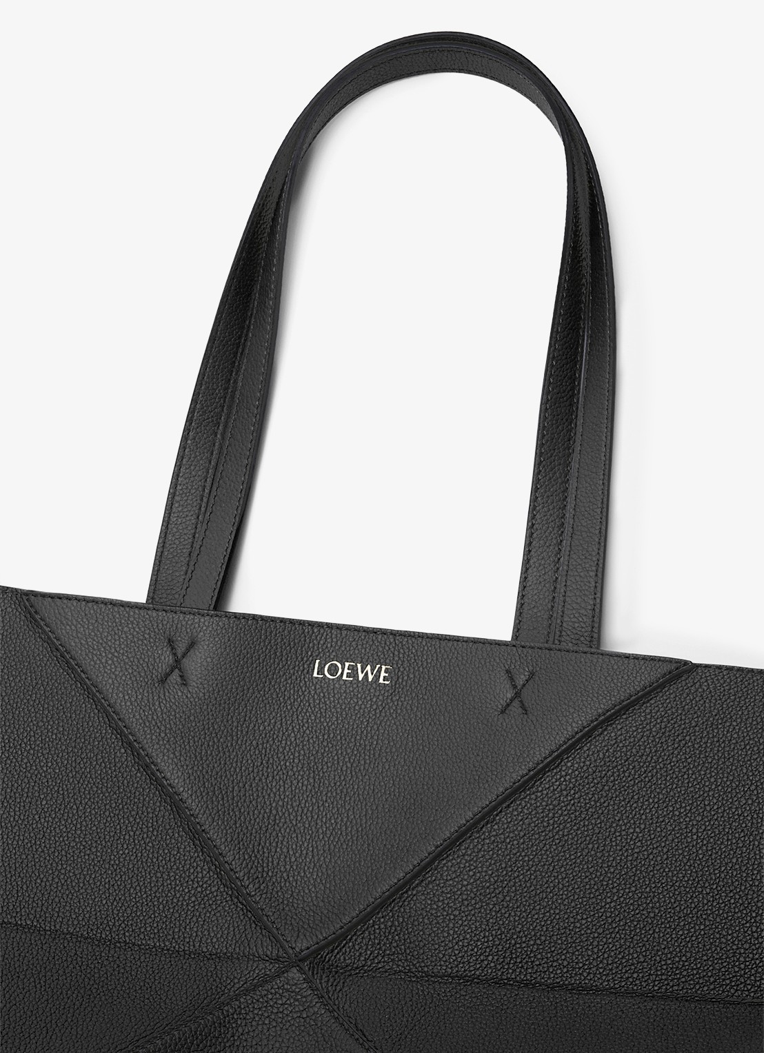 LOEWE Puzzle Fold Horizontal Medium shopper van kalfsleer - detail 4 zwart