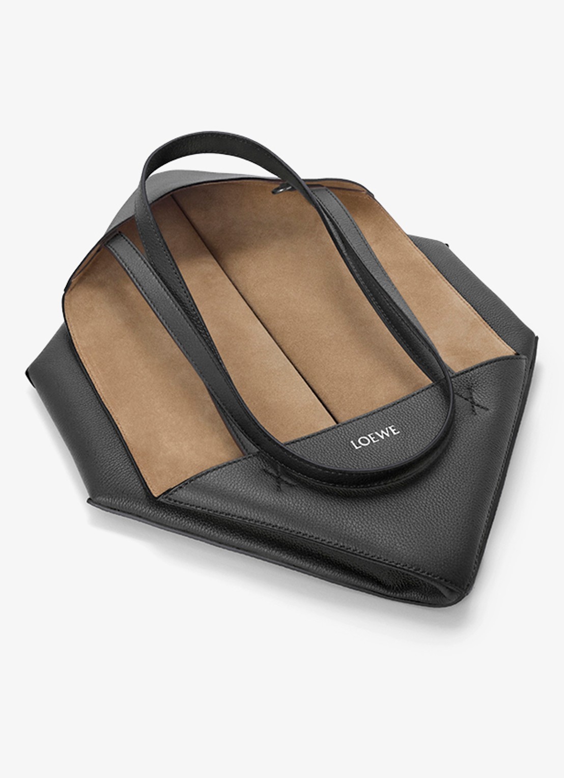 LOEWE Puzzle Fold Horizontal Medium shopper van kalfsleer - detail 5 zwart