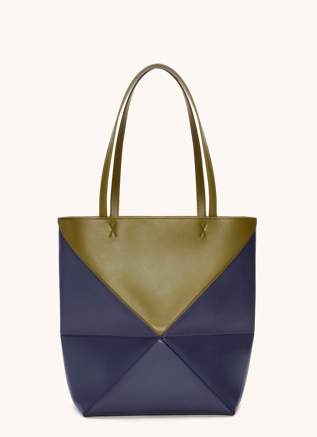 LOEWE Puzzle Fold Medium shopper van kalfsleer - achterkant 6 donkerblauw