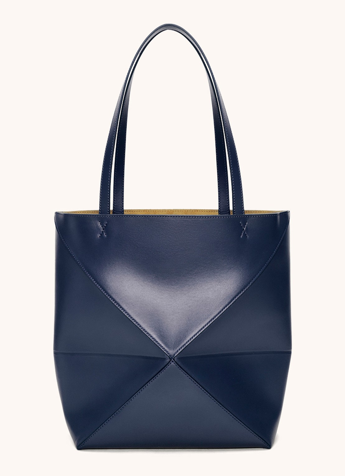 LOEWE Puzzle Fold Medium shopper van kalfsleer - achterkant 8 donkerblauw