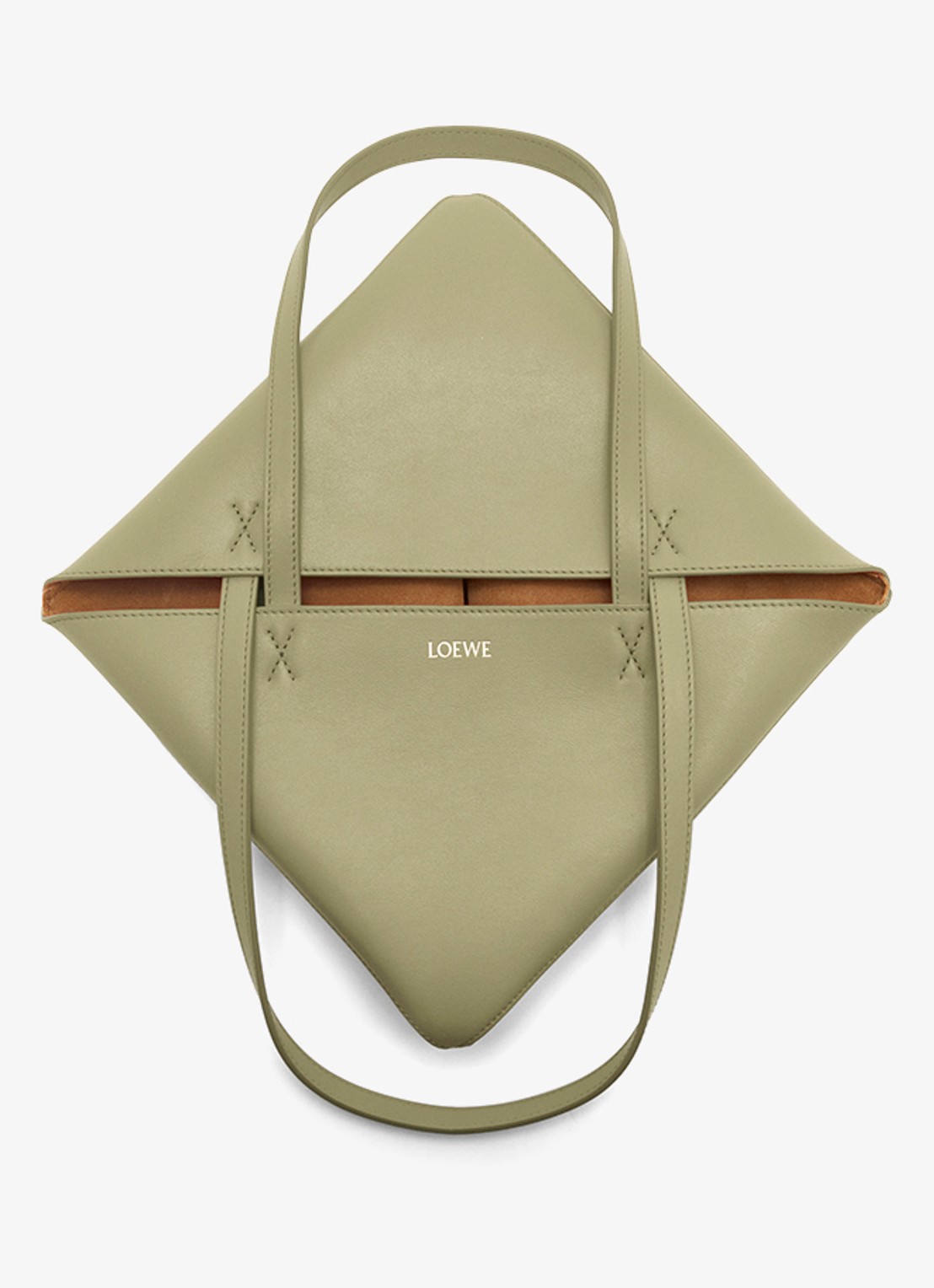 LOEWE Puzzle Fold Medium shopper van kalfsleer - detail 3 olijfgroen
