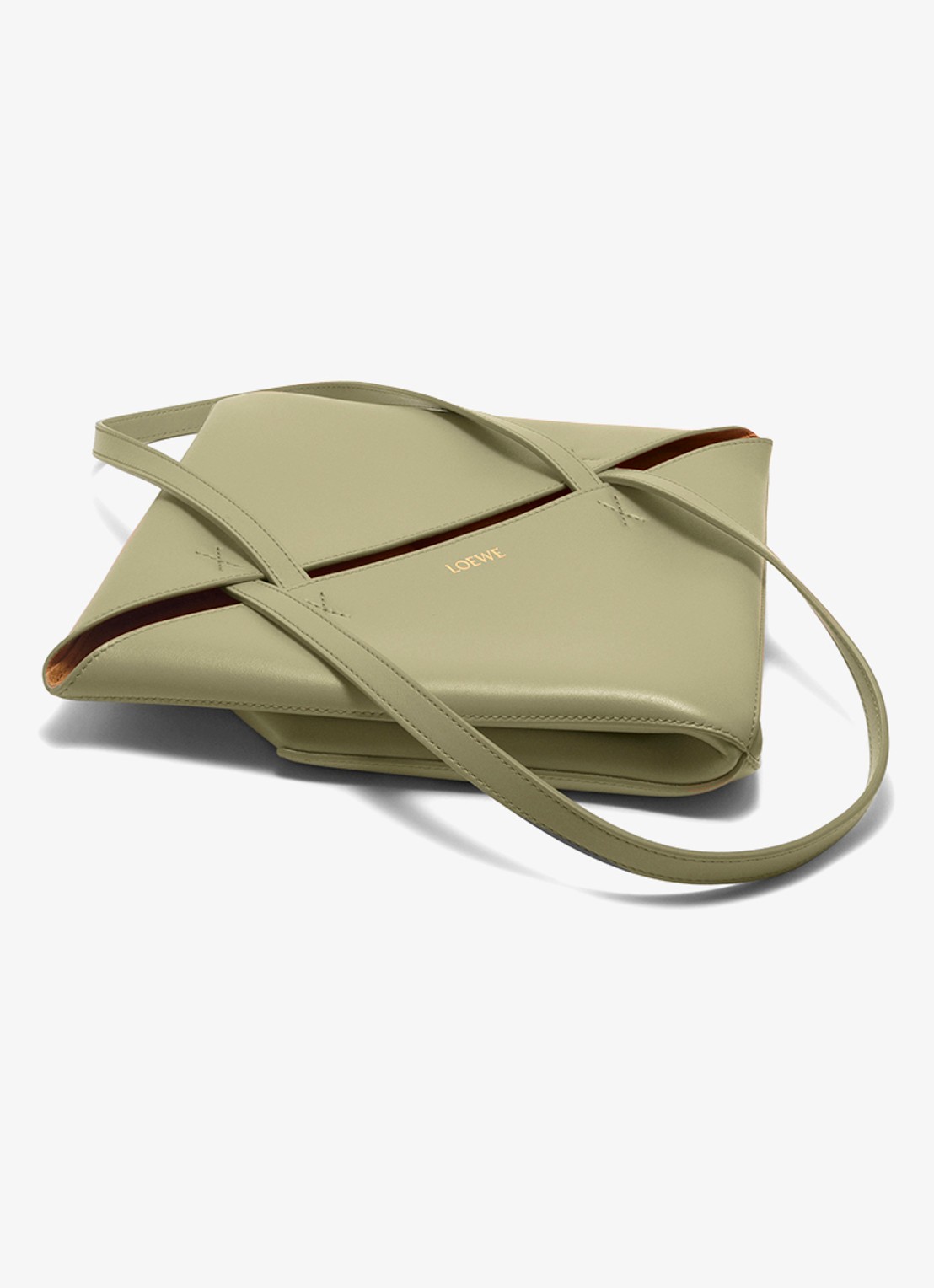 LOEWE Puzzle Fold Medium shopper van kalfsleer - detail 7 olijfgroen