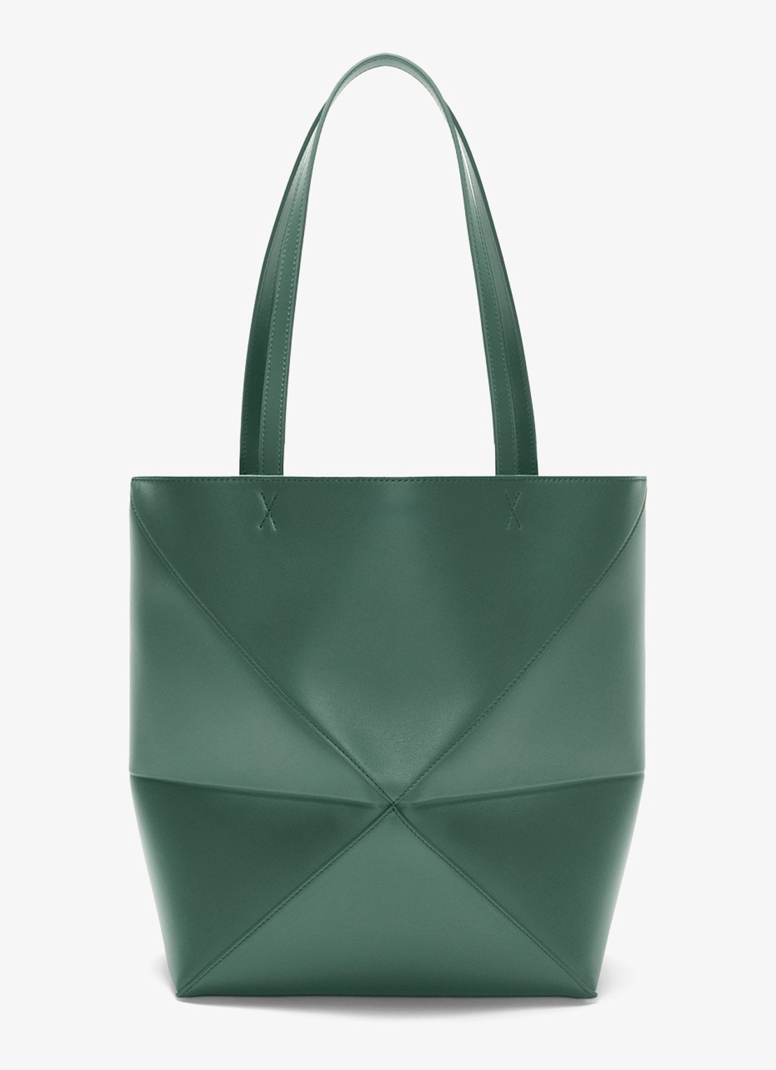 LOEWE Puzzle Fold Medium shopper van kalfsleer - achterkant 6 donkergroen