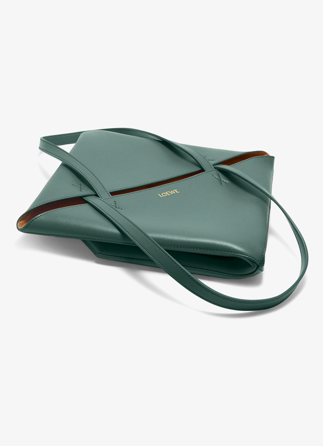 LOEWE Puzzle Fold Medium shopper van kalfsleer - detail 5 donkergroen