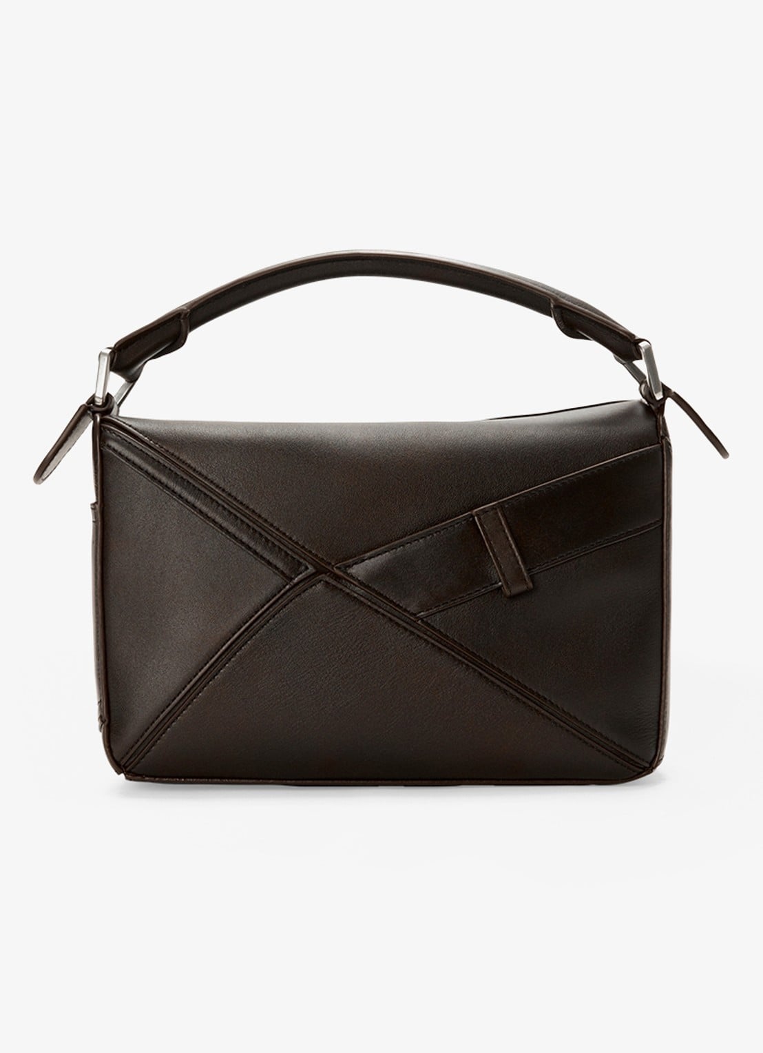 LOEWE Puzzle Panta S handtas van kalfsleer - achterkant donkerbruin
