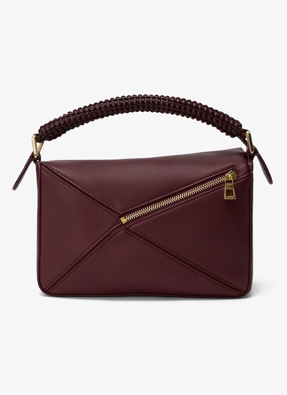 LOEWE Puzzle Small handtas van kalfsleer - achterkant bordeauxrood