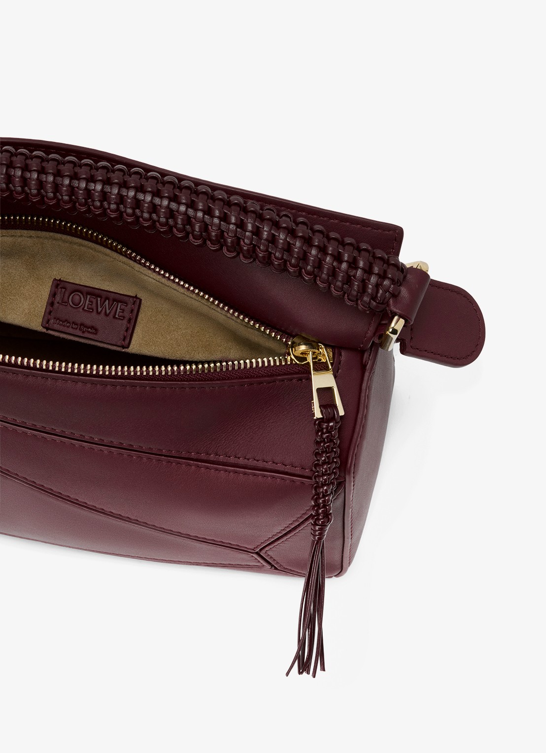 LOEWE Puzzle Small handtas van kalfsleer - detail 7 bordeauxrood