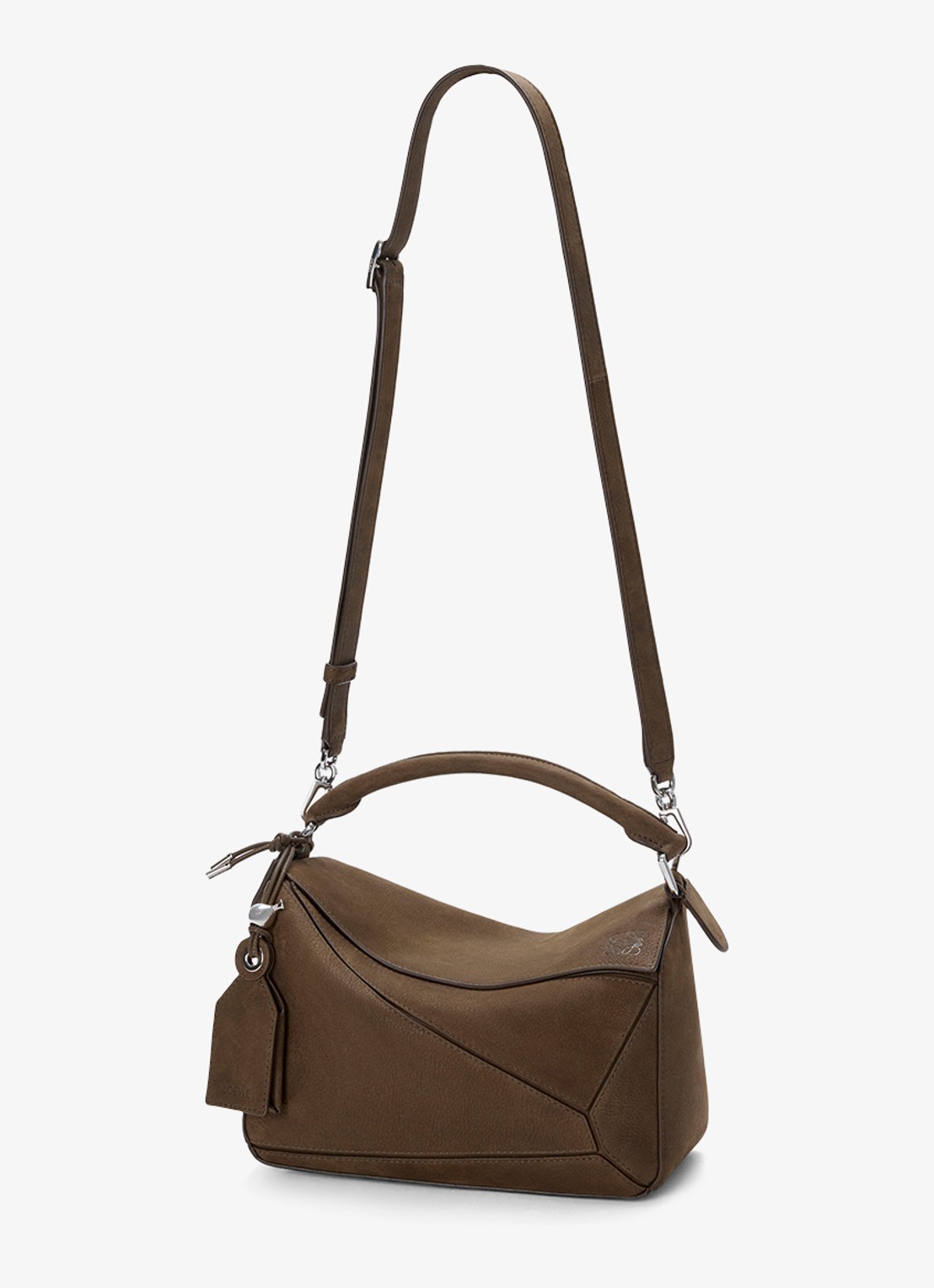 LOEWE Puzzle Small handtas van nubuck - detail 3 bruin
