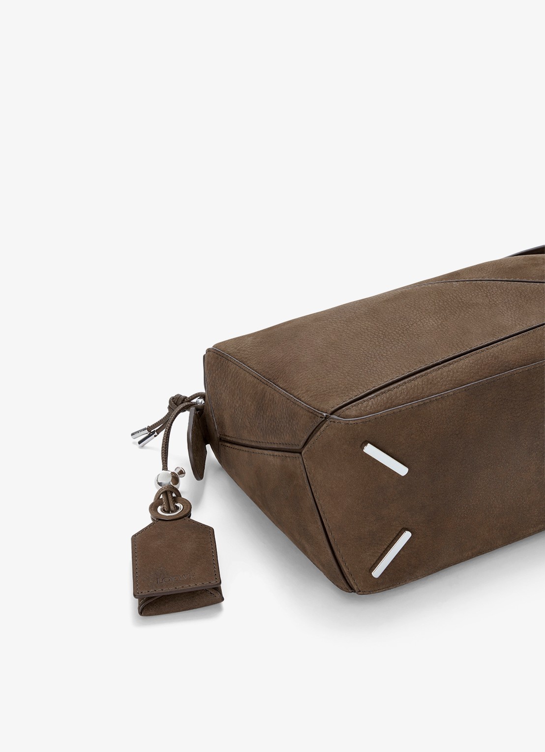 LOEWE Puzzle Small handtas van nubuck - detail 5 bruin