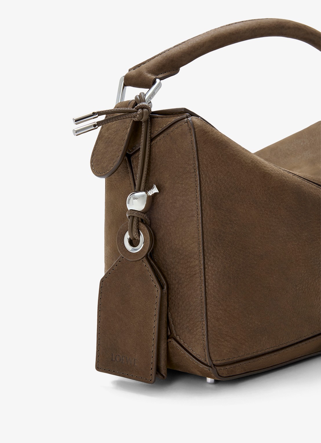 LOEWE Puzzle Small handtas van nubuck - detail 6 bruin