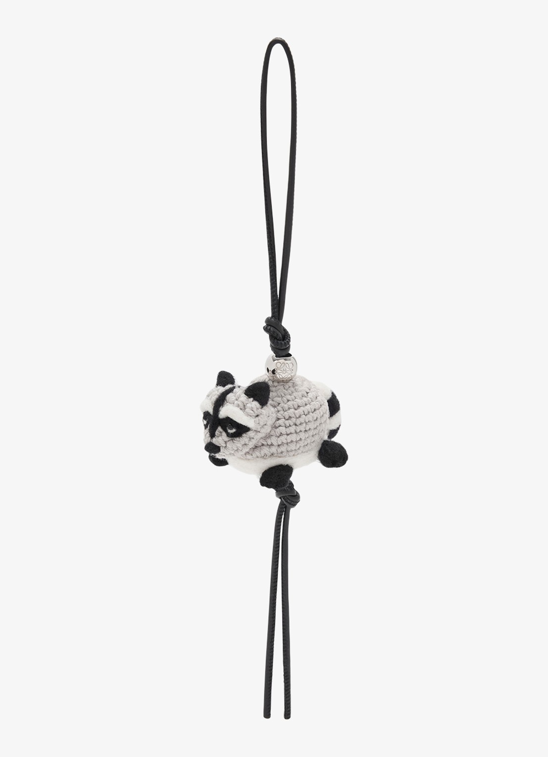 LOEWE Raccoon tasbedel van kalfsleer - voorkant grijs