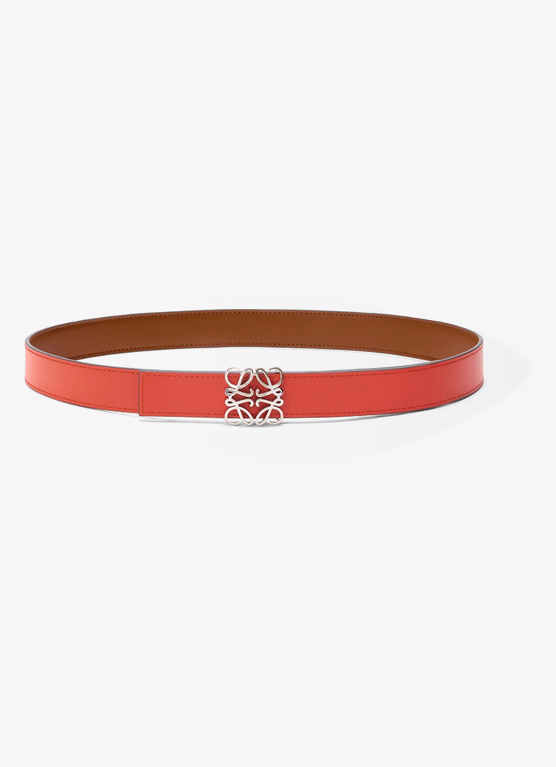 LOEWE Reversible riem van kalfsleer - voorkant 2 bruin