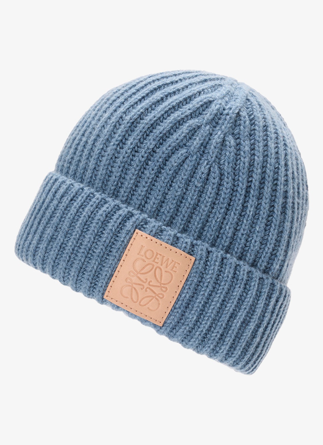 LOEWE Ribgebreide muts van kasjmier met logo - detail 3 blauw